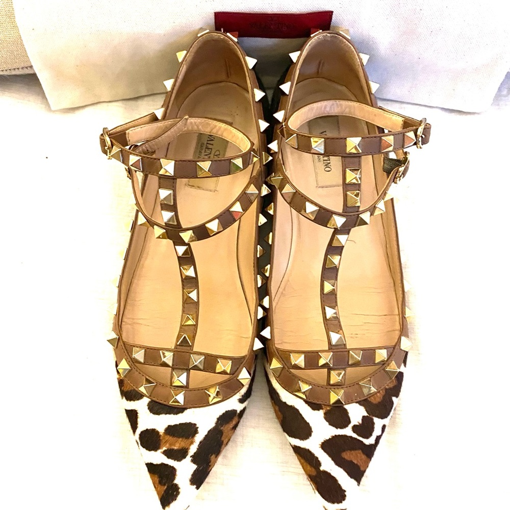 Valentino Rockstud Animal Print Pony-hair 39 (9)